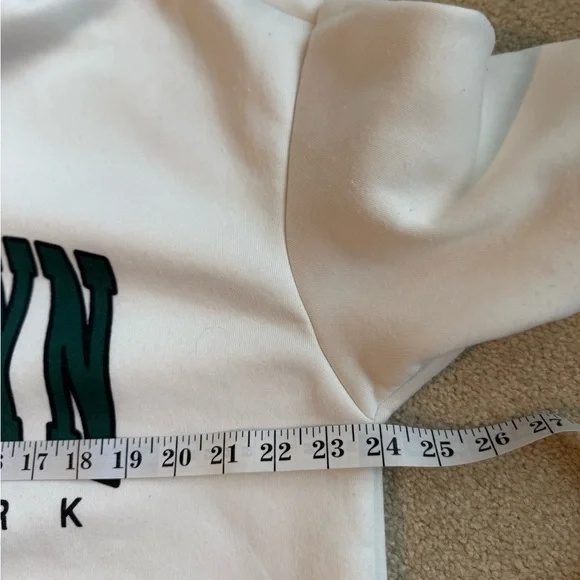 Men’s White 'Brooklyn New York' Sweatshirt Hoodie Size Large - Picture 9 of 12
